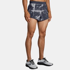 Brooks Sherpa 3" Split Shorts Men's Running Apparel Concrete Cloud Dye Print