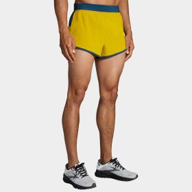 Brooks Sherpa 3" Split Shorts Men's Running Apparel Golden Hour/Indigo Rush