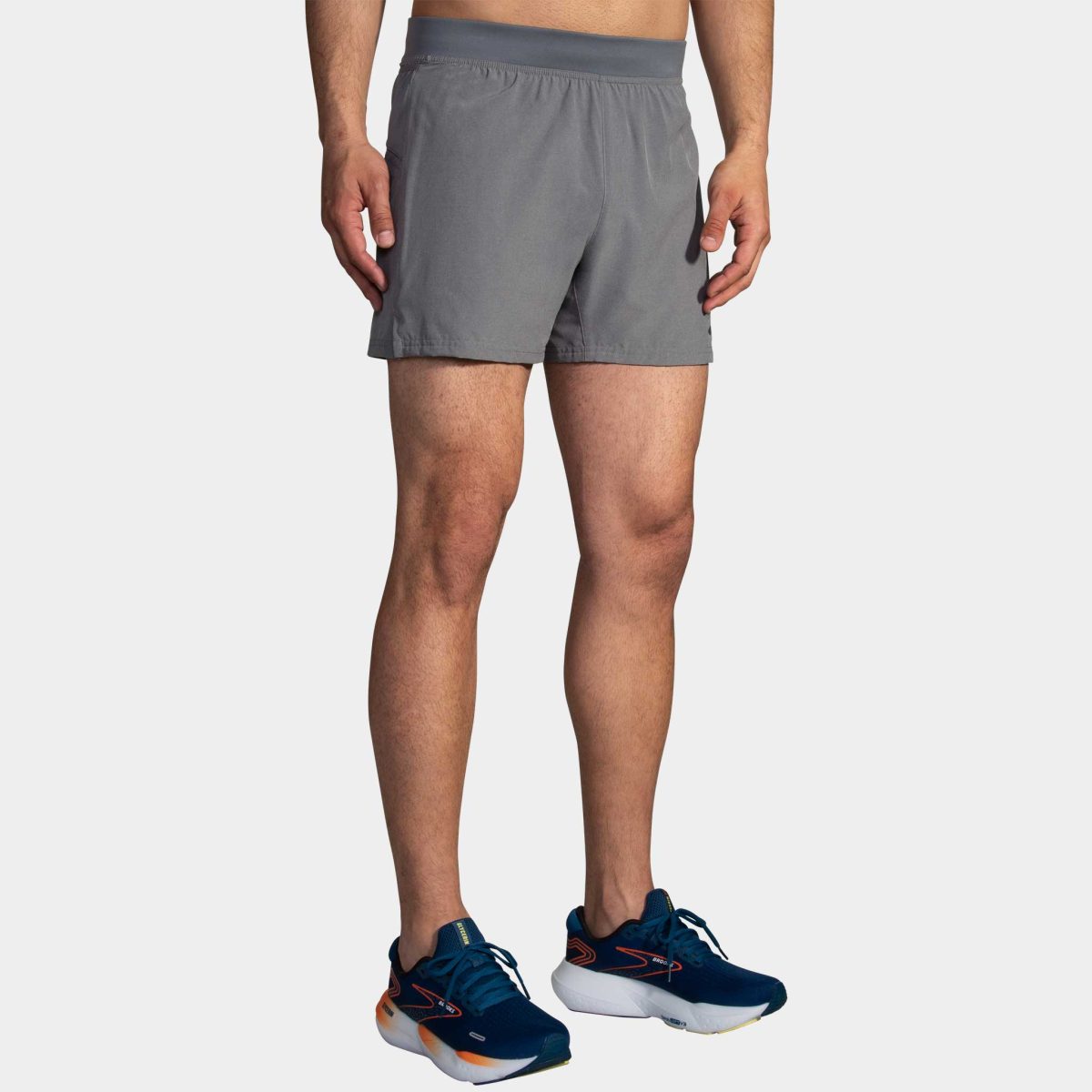 Brooks Sherpa 5" Shorts Men's Running Apparel Heather Charcoal