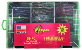 Chompers 68-Piece Twin Tail Grub Jig Kit