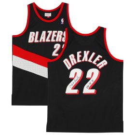 Clyde Drexler Black Portland Trail Blazers Autographed Mitchell & Ness 1991-92 Swingman Jersey with "NBA Top 75" Inscription