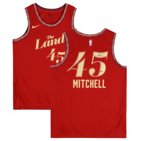 Donovan Mitchell Cleveland Cavaliers Autographed Wine Nike 2023-24 City Edition Swingman Jersey with "Spida" Inscription