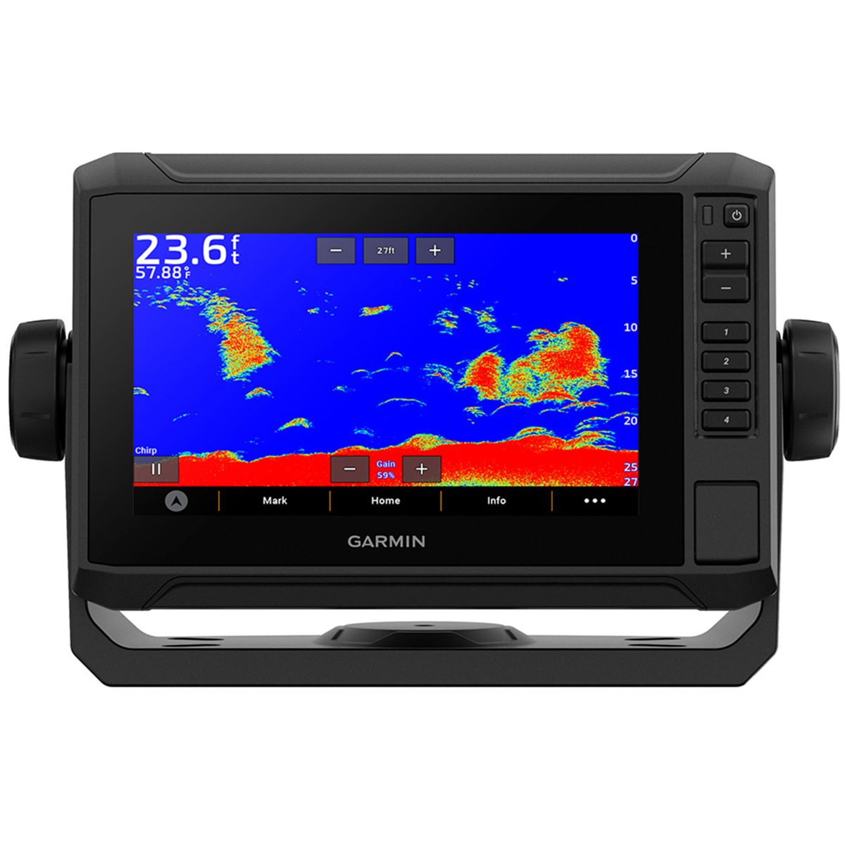 Garmin ECHOMAP UHD2 74sv Chartplotter Fishfinder Combo with US Coastal Maps, No Transducer in Blue