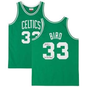 Larry Bird Boston Celtics Autographed Green Mitchell & Ness 1985-1986 Authentic Jersey with "3x NBA Champ" Inscription - Limited Edition of 133