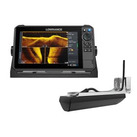 Lowrance HDS PRO 9 Fishfinder Chartplotter with Preloaded C-MAP Discover OnBoard, Active Imaging HD Transducer in White