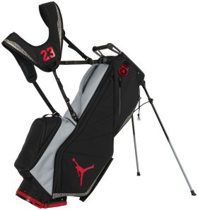 Nike Men's Air Jordan Fadeaway 6-Way Golf Stand Bag, 100% Polyester in Black/Cement