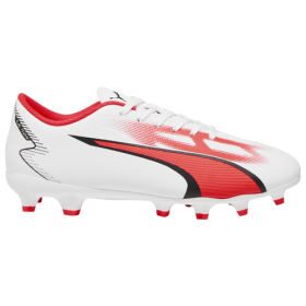 PUMA Boys PUMA Ultra Play FG/AG Junior - Boys' Grade School Soccer Shoes White/Black/Fire Orchid Size 6.5