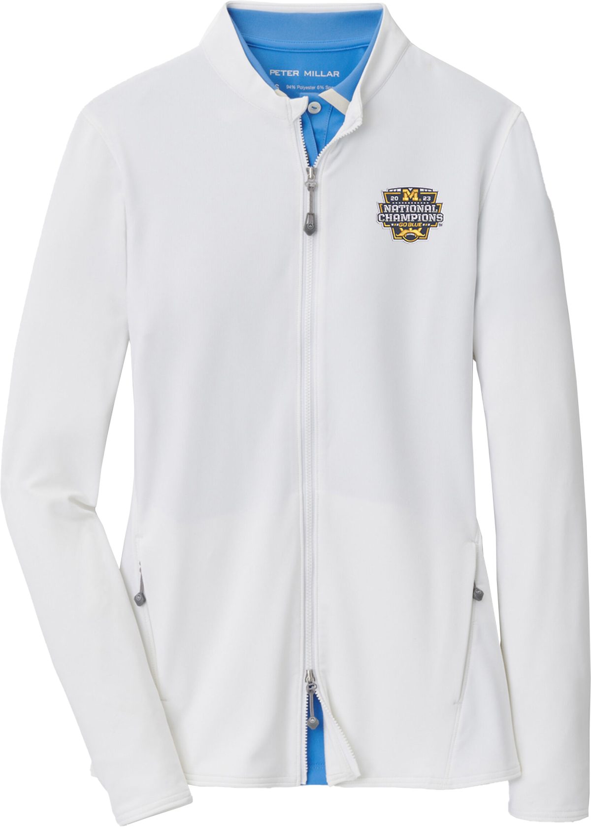 Peter Millar Women's University Of Michigan National Champion Katy Full-Zip Golf Jacket, Spandex/Polyester in White, Size S