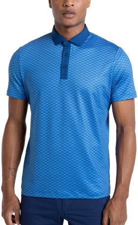 REDVANLY Men's Amherst Golf Polo, Spandex/Polyester in Marina/Classic Blue, Size M