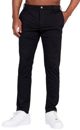 REDVANLY Men's Bradley Pull-On Trouser Golf Pants, Nylon/Spandex in Black Tuxedo, Size S (29-32)