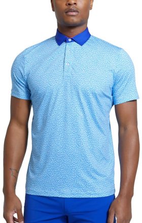 REDVANLY Men's Stearn Golf Polo, Spandex/Polyester in Blue, Size 2XL