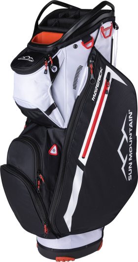 Sun Mountain Men's Maverick Cart Bag 2024 in White/Black/Red