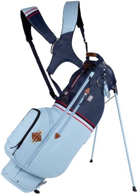 Sun Mountain Men's Mid-Stripe 14-Way Stand Bag 2023 in Frost/Navy/Red