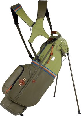 Sun Mountain Men's Mid-Stripe Stand Bag 2023 in Loden/Moss/Inferno