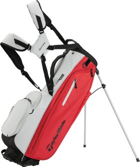 TaylorMade Men's Flextech Stand Bag 2024 in Silver/Red