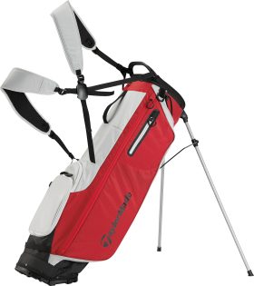 TaylorMade Men's Flextech Superlite Stand Bag 2024 in Silver/Red