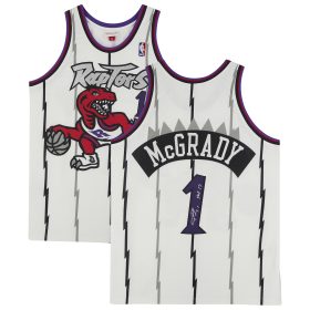 Tracy McGrady White Toronto Raptors Autographed Mitchell & Ness 1998 Authentic Jersey with "HOF 17" Inscription