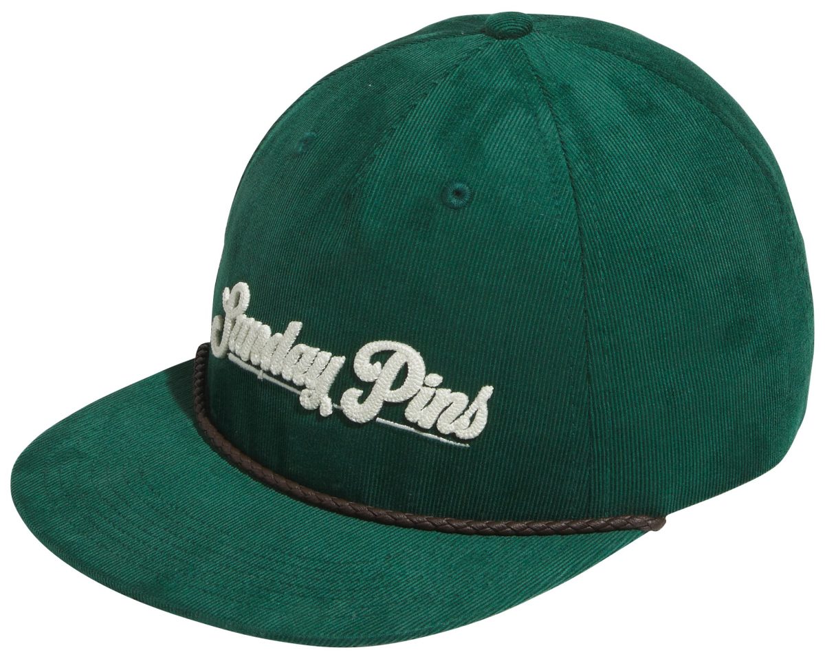 adidas Men's Leather Cord Corduroy Golf Hat, 100% Cotton in Collegiate Green