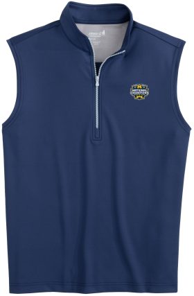 johnnie-O Men's University Of Michigan Dave 1/4 Zip Performance Golf Vest in Navy, Size M