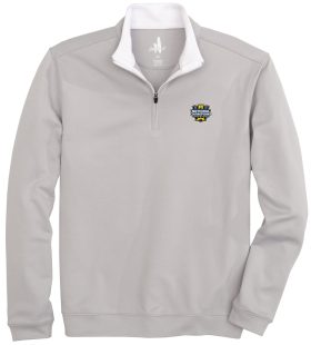 johnnie-O Men's University Of Michigan Diaz Performance 1/4 Zip Golf Pullover, Spandex/Polyester in Quarry, Size S