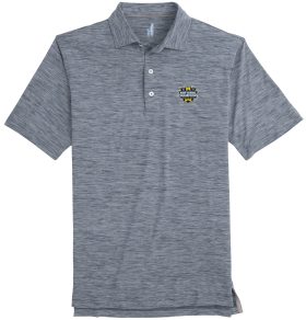 johnnie-O Men's University Of Michigan Huron Featherweight Performance Golf Polo, Spandex/Polyester in Midnight Navy, Size M