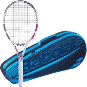 Babolat Evo Aero Lite + Blue Club Bag Tennis Starter Bundle (Pink)