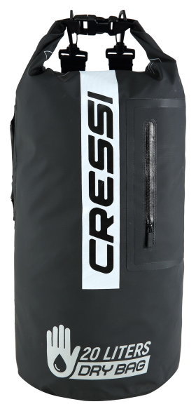 Cressi Waterproof 20L Dry Bag - Black/Black