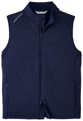 Peter Millar Men's Fuse Hybrid Golf Vest, 100% Polyester in Navy, Size M