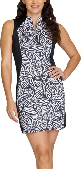 Tail Activewear Tail Women's Cove Sleeveless Golf Dress, Spandex/Polyester in Grecian Blooms Onux, Size XS