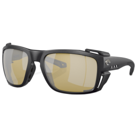 Costa Del Mar King Tide 8 580G Glass Polarized Sunglasses - Black Pearl/Sunrise Silver Mirror - Large