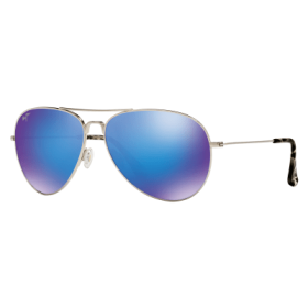 Maui Jim Mavericks Polarized Sunglasses - Silver/Blue Hawaii Mirror