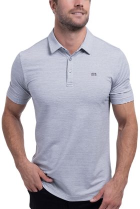 TravisMathew The Heater Men's Golf Polo Shirt - Grey, Size: Small