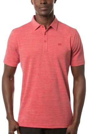 TravisMathew The Heater Men's Golf Polo Shirt - Red, Size: Small