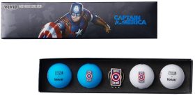 Volvik Vivid Marvel 2.0 Golf Ball Gift Set - Captain America