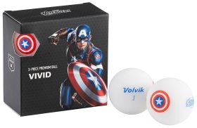 Volvik Vivid Marvel Square Pack Golf Balls - Captain America