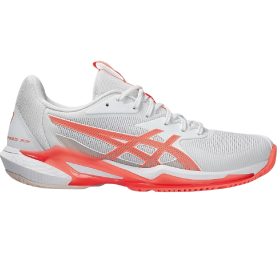 Asics Women's Solution Speed FF 3 Tennis Shoes (White/Sun Coral)