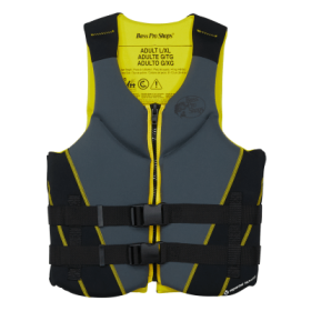 Bass Pro Shops Segmented Neoprene Life Jacket - Yellow/Grey/Black - S/M