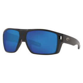 Costa Del Mar Diego 580G Glass Polarized Sunglasses - Matte Black/Blue Mirror - Large
