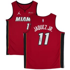 Jaime Jaquez Jr. Miami Heat Autographed Jordan Brand Red Statement Edition Swingman Jersey