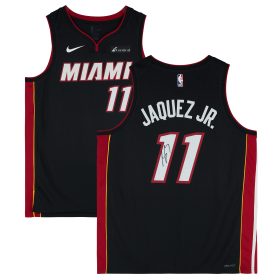 Jaime Jaquez Jr. Miami Heat Autographed Nike Black Icon Edition Swingman Jersey
