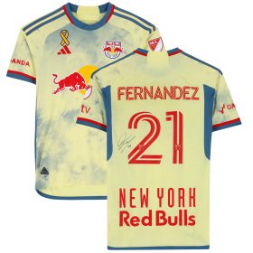 Omir Fernandez New York Red Bulls Autographed Fanatics Authentic Match-Used #21 Yellow Jersey from the 2023 MLS Season
