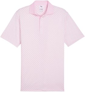 PUMA X AP MATTR Checkered Men's Golf Polo - Arnold Palmer Collection - Pink, Size: Medium