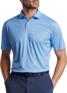 Peter Millar Featherweight Performance Royal Flush Men's Golf Polo - Blue, Size: Small
