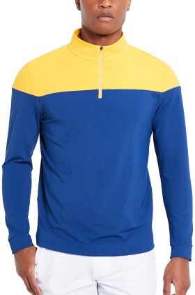 REDVANLY Varet Men's Golf Pullover No Logo - Blue, Size: Large