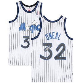 Shaquille O'Neal Orlando Magic Autographed White Mitchell and Ness Swingman Jersey