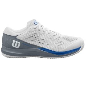 Wilson Men's Rush Pro ACE Pickler Pickleball Shoes (White/Stormy Weather/Classic Blue)