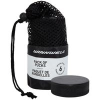 Winnwell Official Ice Hockey Puck - 6 Pack in Black
