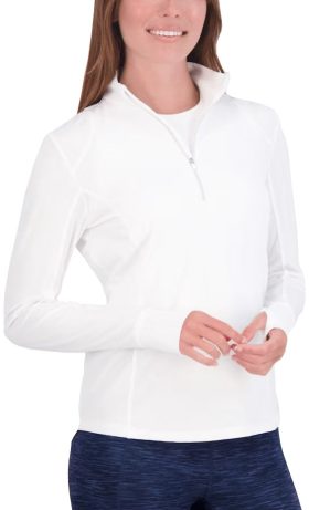 Zero Restriction Womens Renae Zip Mock Golf Pullover - White, Size: X-Small