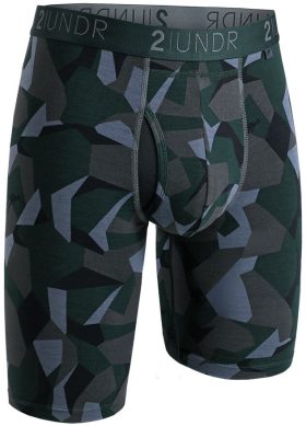 2UNDR Swing Shift 9 Inch Long Leg Boxer Briefs - Green, Size: Small