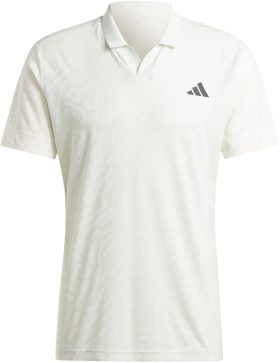 Adidas Men's Airchill Pro FreeLift Tennis Polo (Off White/Crystal Jade)